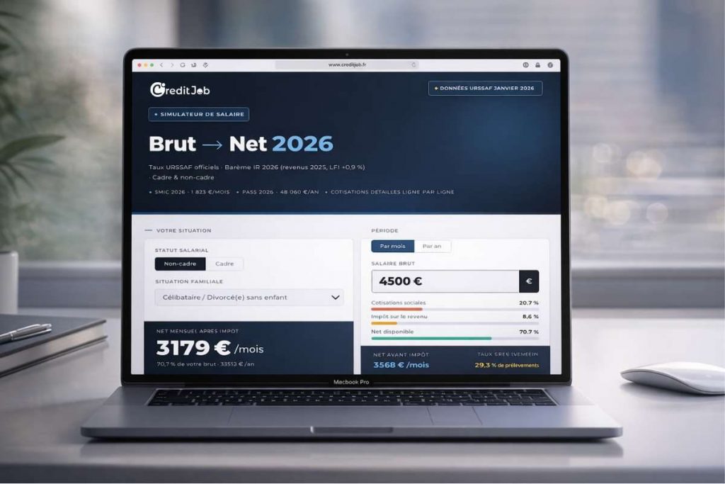 Simulateur de salaire brut net 2026