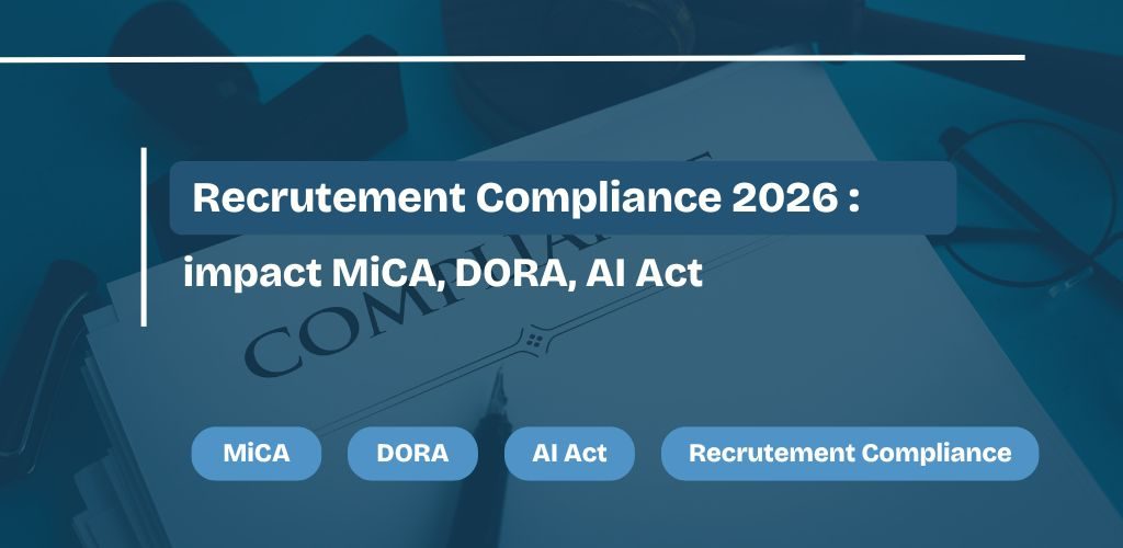 Recrutement Compliance 2026 miCA, DORA, AI Act